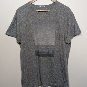 Hiro Clark Graphic Tee Shirt Mens Large Gray Short Sleeve Round Neck | EUC